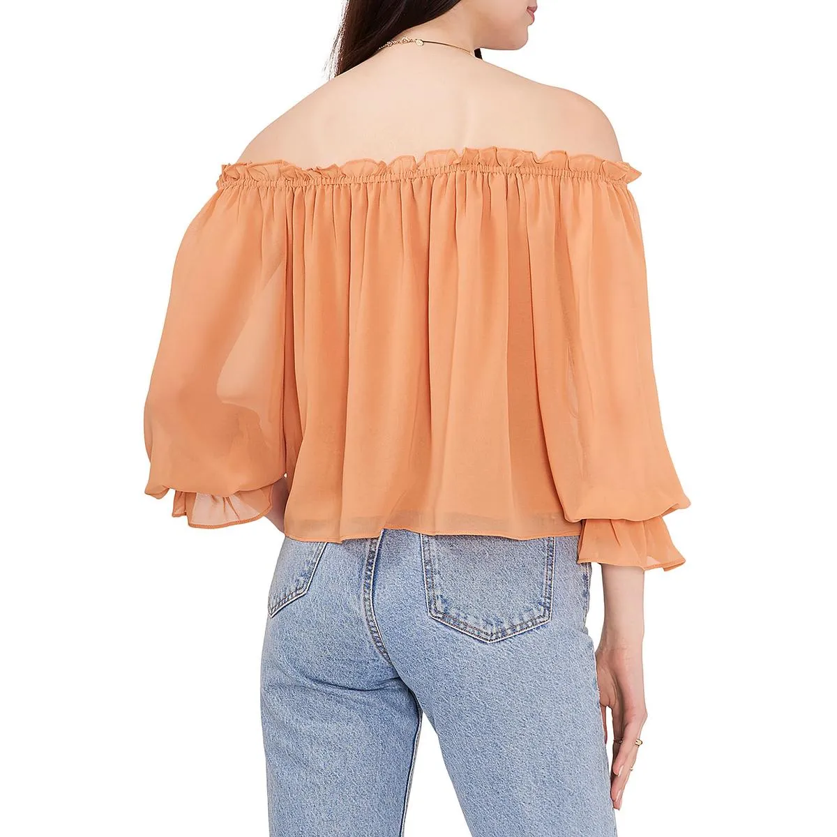 1.State Womens Chiffon Gathered Blouse