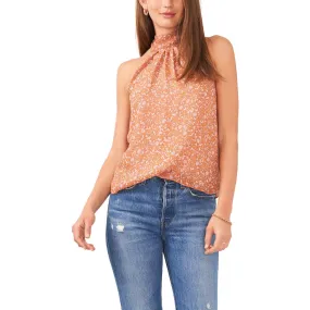 1.State Womens Tie Neck Floral Halter Top