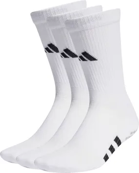 adidas Performance Cushioned (3 Pack) Crew Grip Training Socks - White