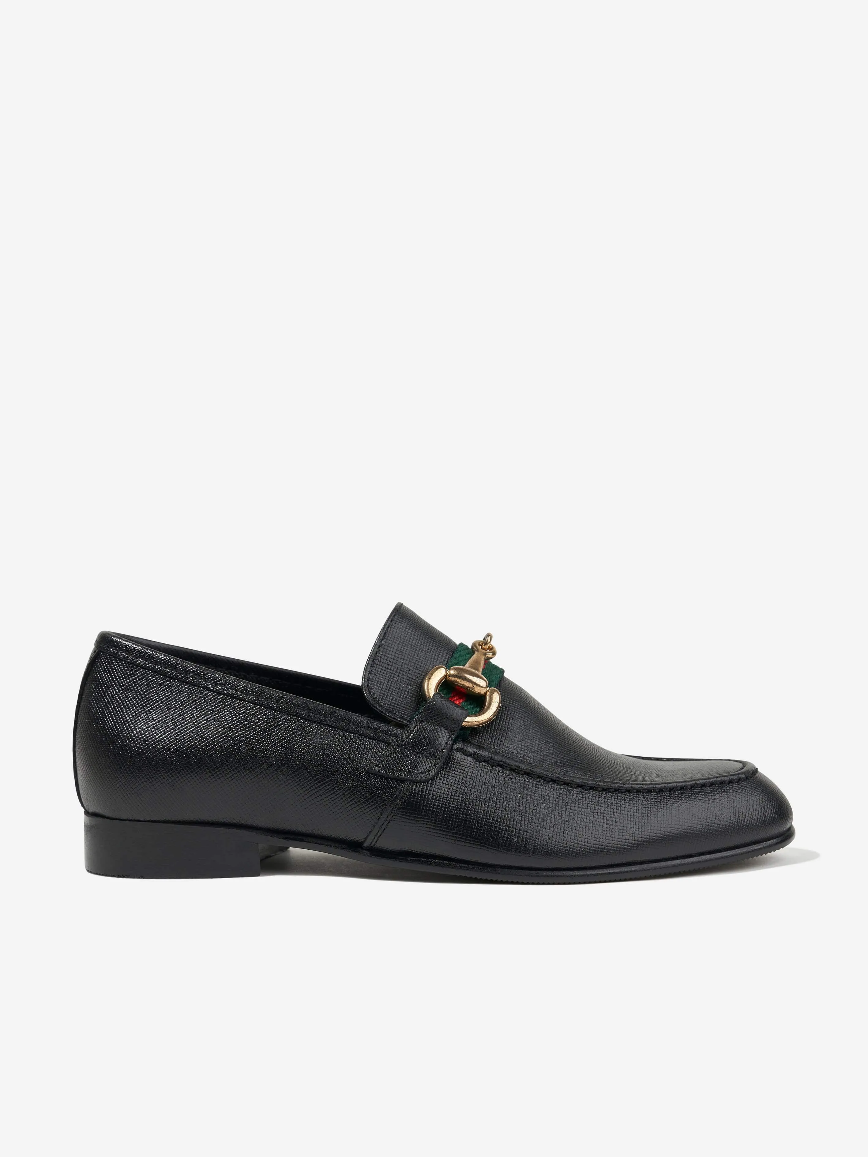 Andanines Boys Loafers With Embellished Buckle in Black