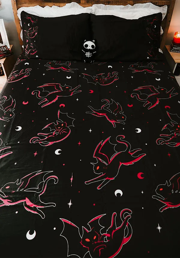 Batty Cats | QUEEN QUILT SET [COTTON]