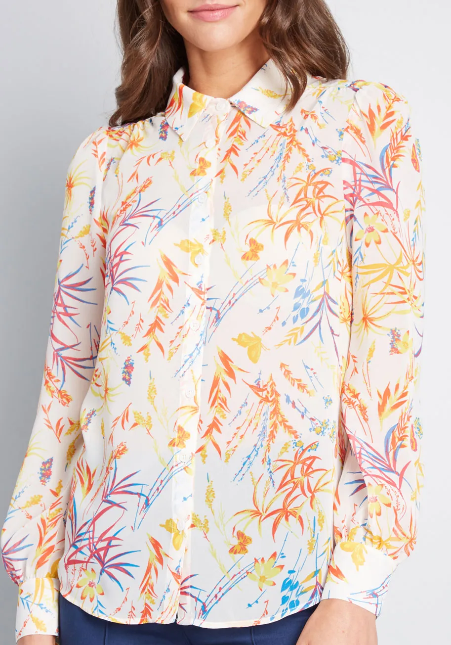 Be Buzzworthy Button-Up Top