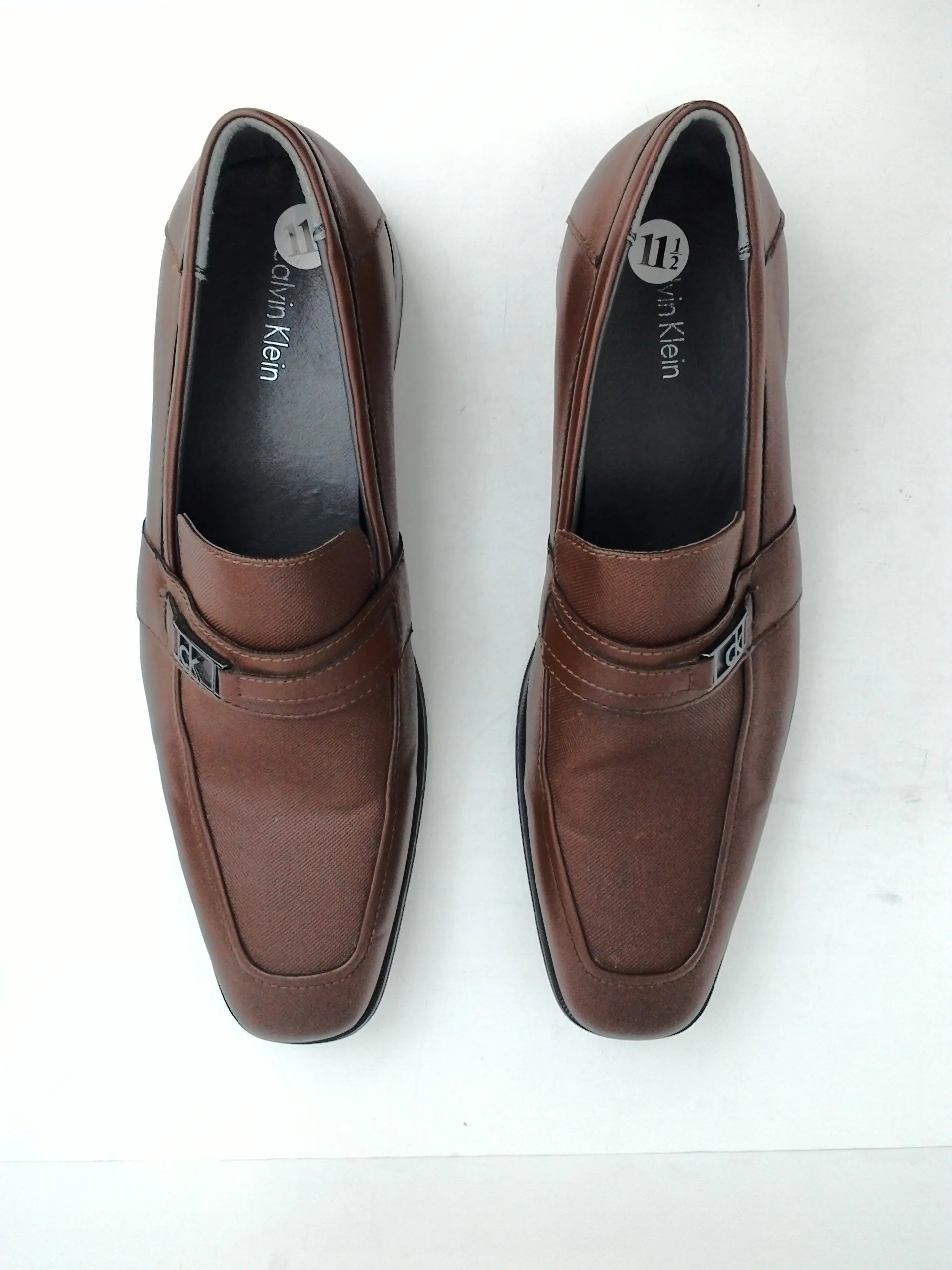 Calvin Klein Men's Jameson Soft Leather Loafers, Brown Size 11.5 M