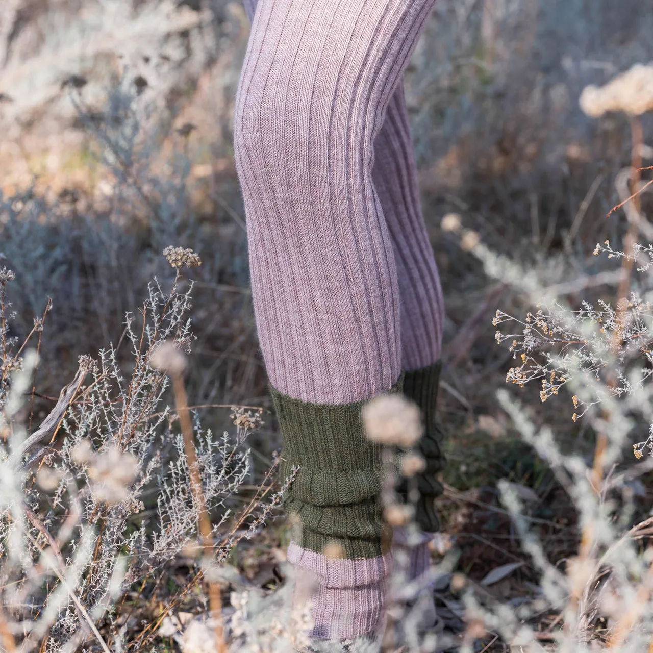 Chunky Rib Colourblock Legwarmers Armwarmers - 100% Baby Alpaca (Youth-Adults)