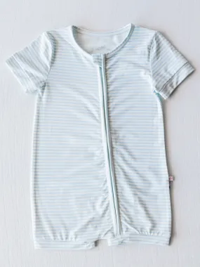 Cloud Shorty Layette - Sky Blue Stripes