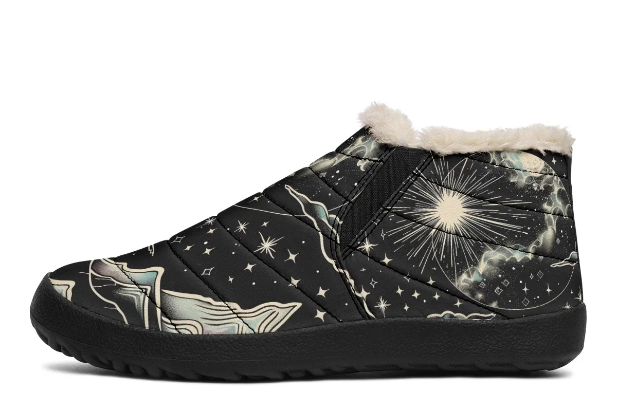 Dawn Star Winter Sneakers - Warm & Easy Slip-On Shoes Lined with Vegan Wool with Anti-Slip Soles