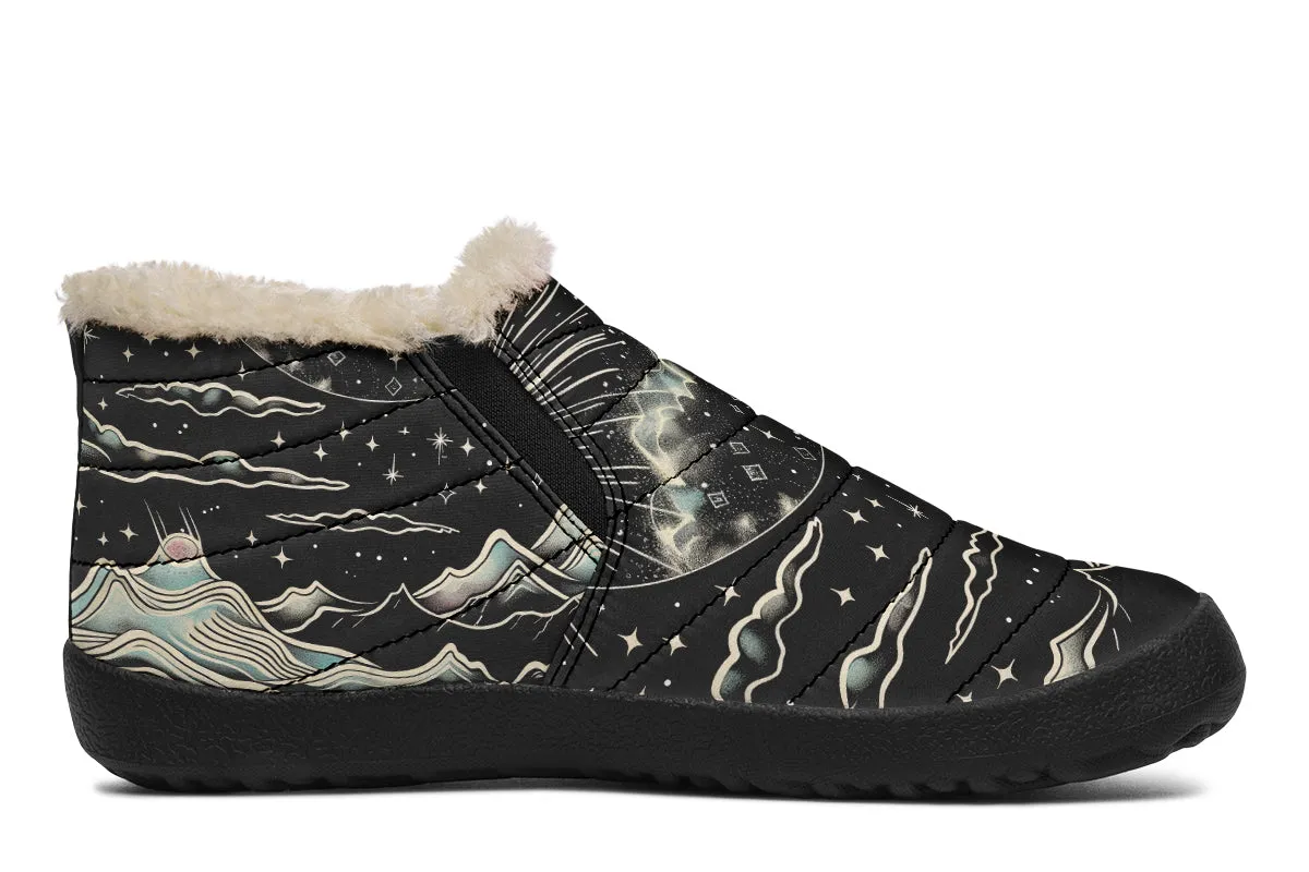 Dawn Star Winter Sneakers - Warm & Easy Slip-On Shoes Lined with Vegan Wool with Anti-Slip Soles