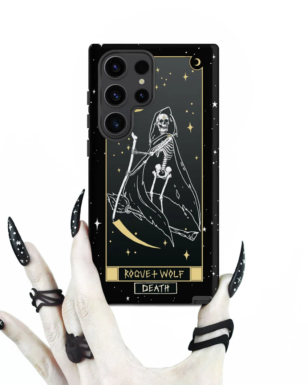 Death Tarot Tough Phone Case for Samsung - Witchy Shockproof Anti-scratch Goth Accessory Cover Occult Gothic Gifts