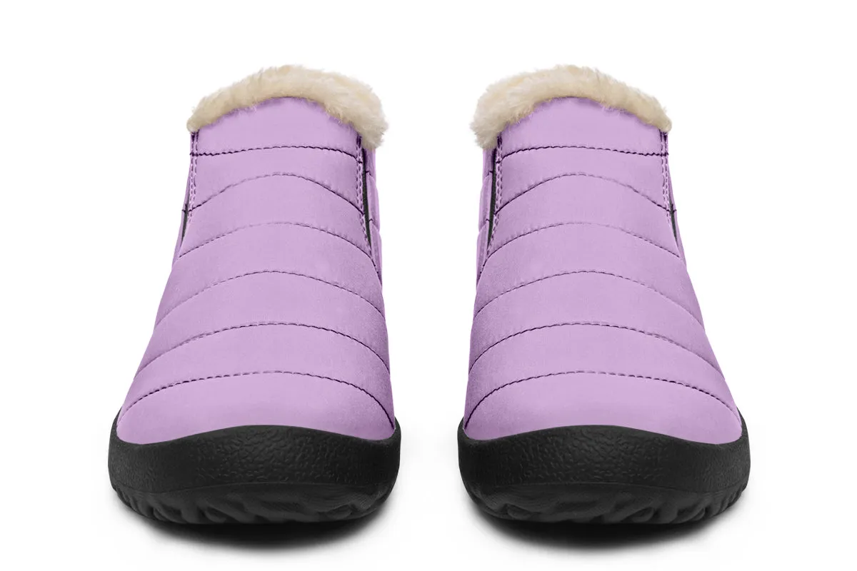 Digital Lavender Winter Sneakers - Warm & Easy Slip-On Shoes Lined with Vegan Wool with Anti-Slip Soles