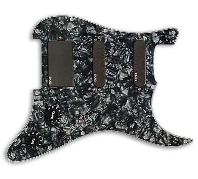 EMG Pro Series Strat Pickguard Collection SL20 Black- SLV/SLV/85 3 Ply Black Pearloid PG