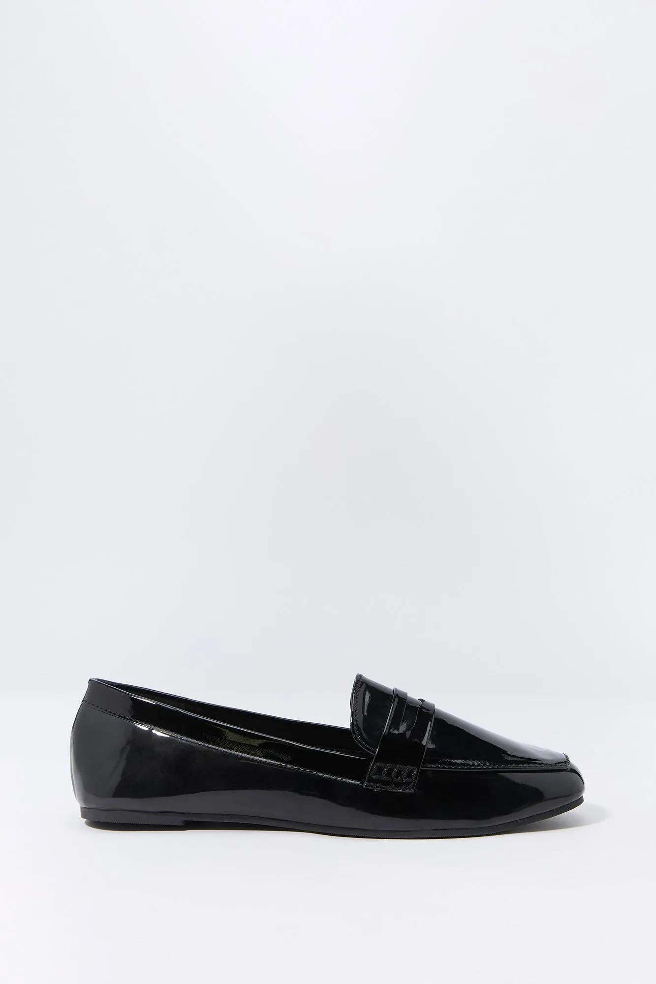 Faux Patent Leather Penny Loafer