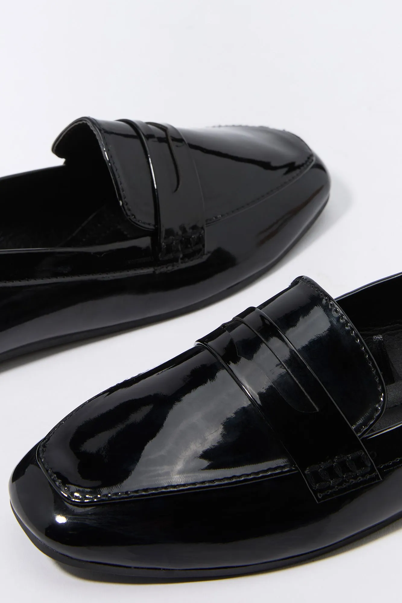 Faux Patent Leather Penny Loafer