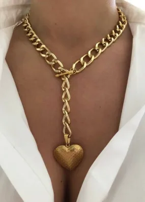 Gold Heart Locket Necklace