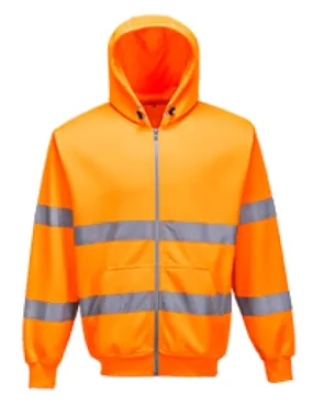 Hi Vis Full Zip Front Hoody Hooded Sweatshirt Hoodie (RIS 3279) Portwest B305