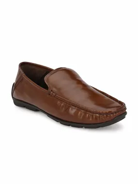 Hitz Men's Brown Synthetic Slip-On Loafer Shoes