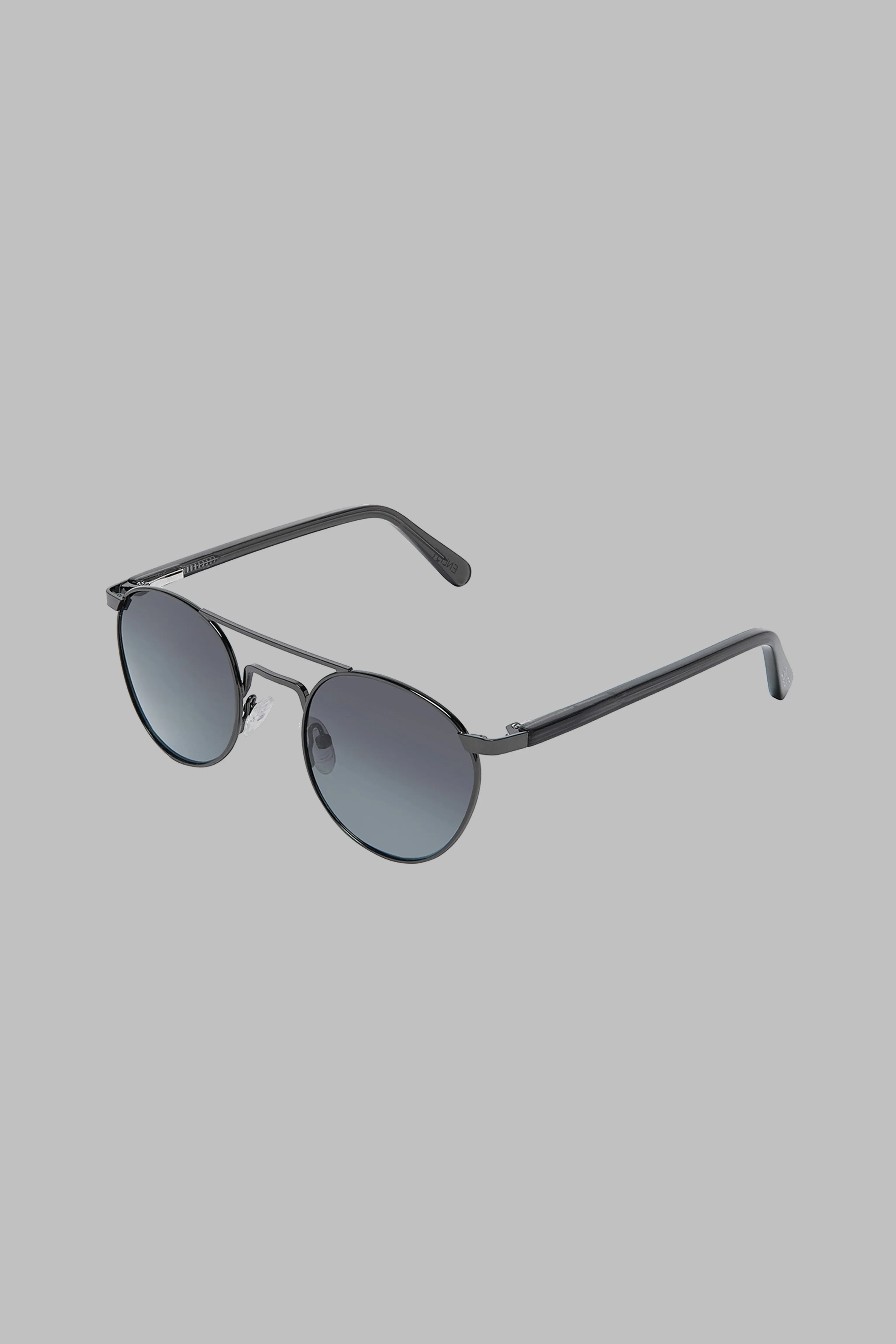 Incognito 1: Round-Frame Pewter-Tone Metal and Acetate Sunglasses