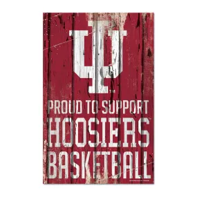 Indiana Hoosiers 11" x 17" Basketball Crimson Sign