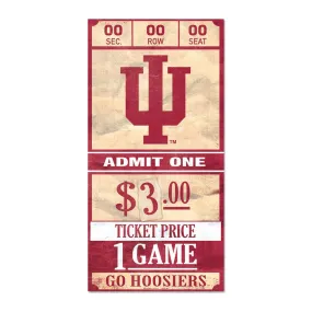 Indiana Hoosiers 6" x 12" Ticket Tan & Crimson Sign