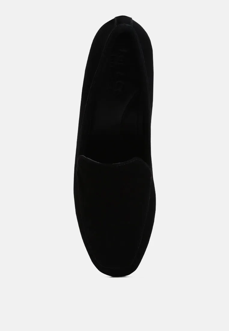 JULIA Black Suede Semi Casual Loafers