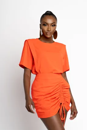 NEON ORANGE NIA round neck top