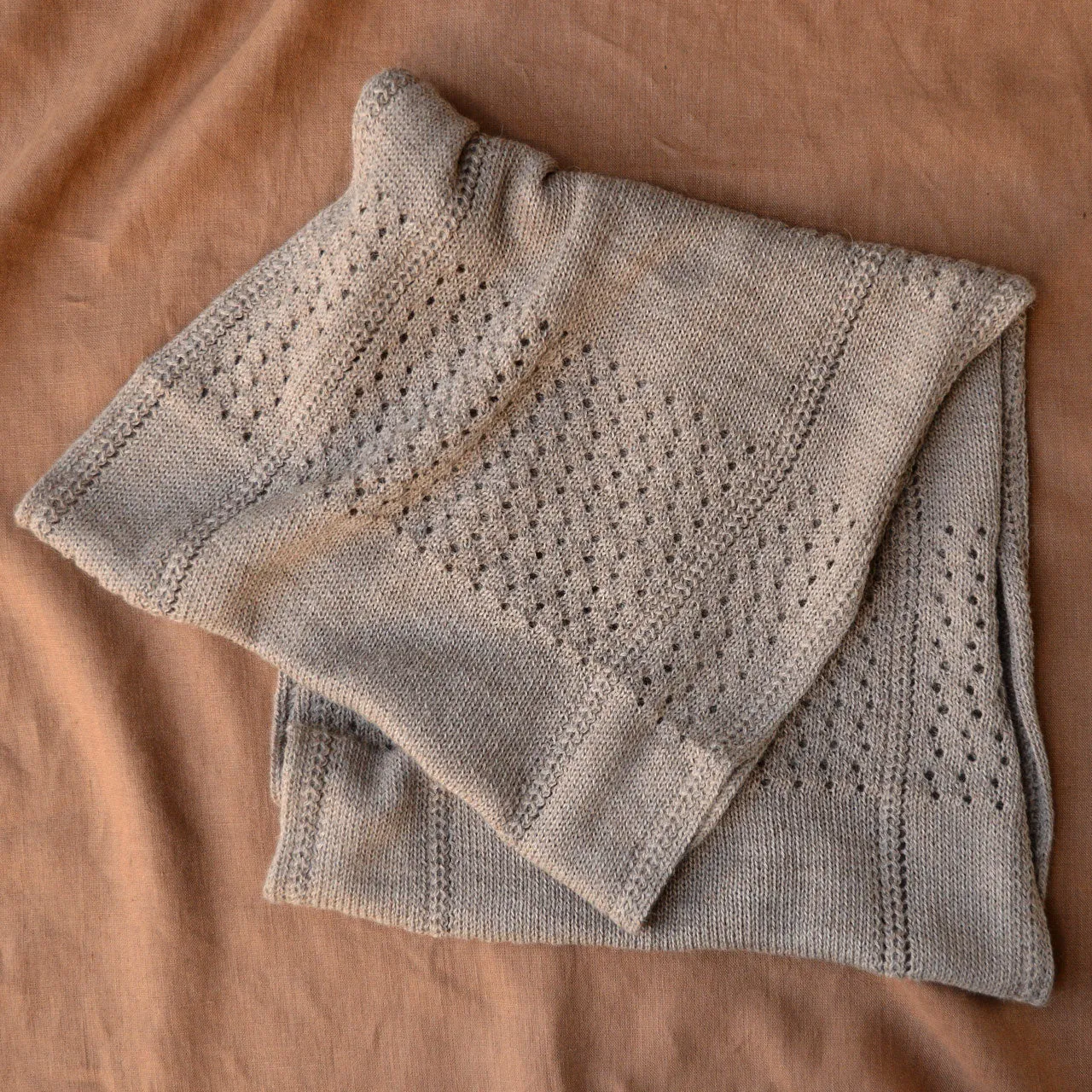 No End Drop Stitch Scarf - 100% Baby Alpaca - Light Brown (Adults) *Returning 2025