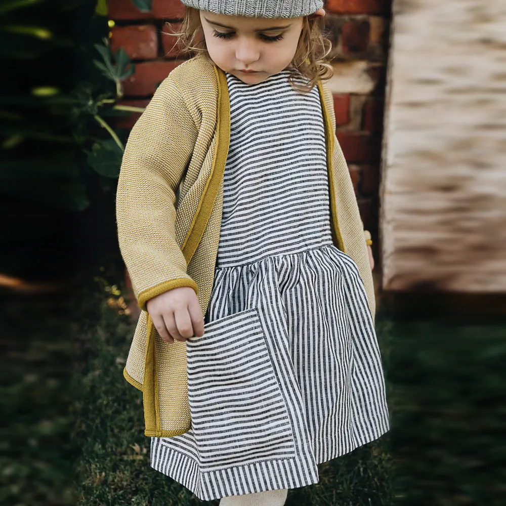 Pocket Dress - 100% Linen - Stripe Classic (6-18m) *Last ones