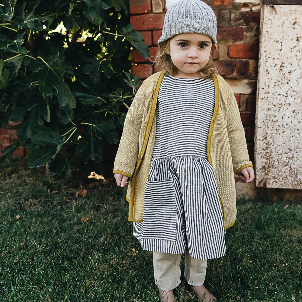 Pocket Dress - 100% Linen - Stripe Classic (6-18m) *Last ones