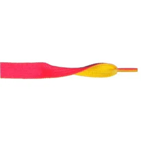 Printed Flat 3/8 - Hot Pink/Yellow (12 Pair Pack) Shoelaces