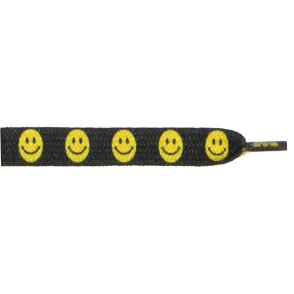 Printed Flat 3/8 - Smiley Face (12 Pair Pack) Shoelaces