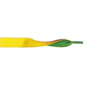 Printed Flat 3/8 - Yellow/Green (12 Pair Pack) Shoelaces