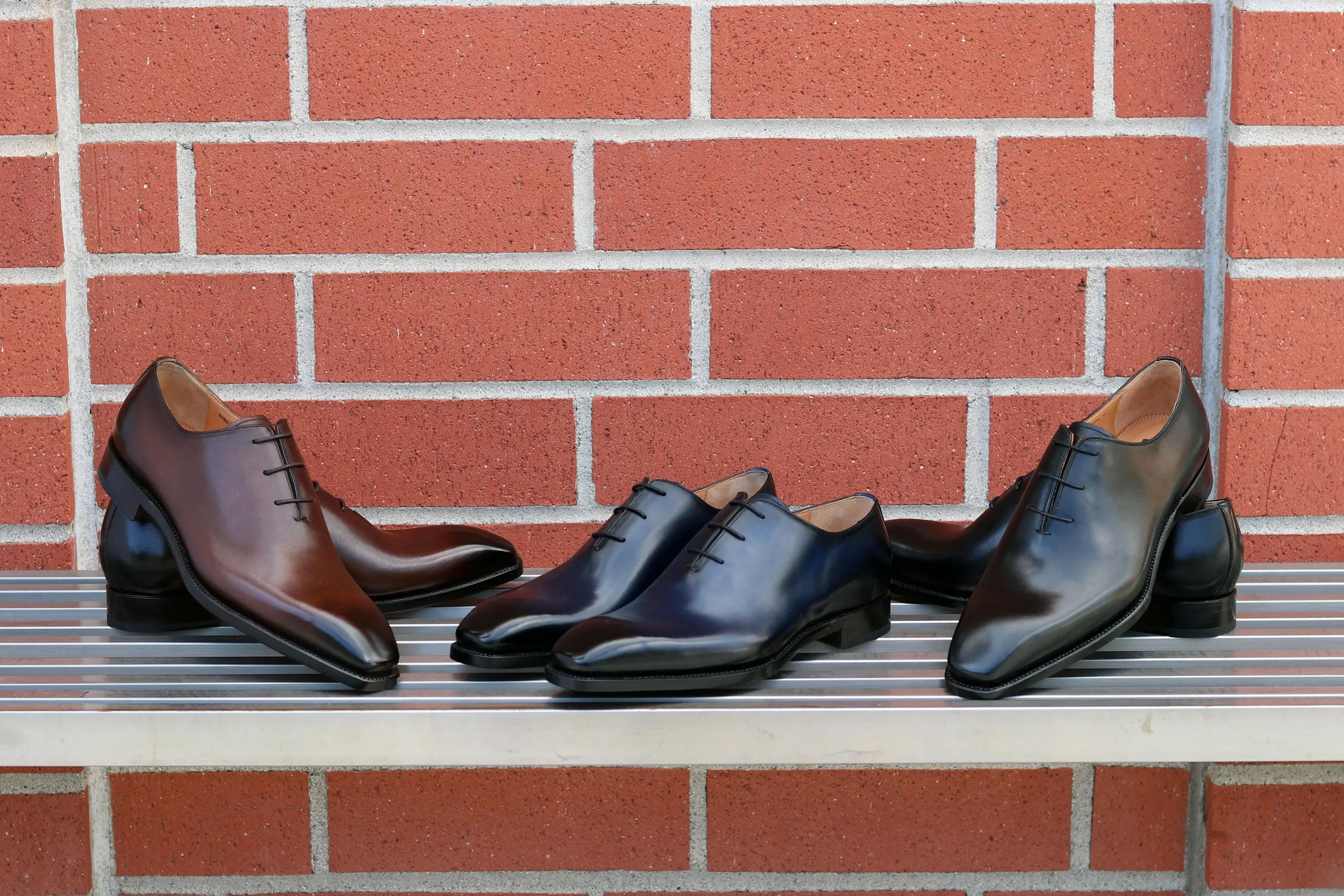 "Jason Sr" Burnished Calfskin Lace-Up Oxford Black