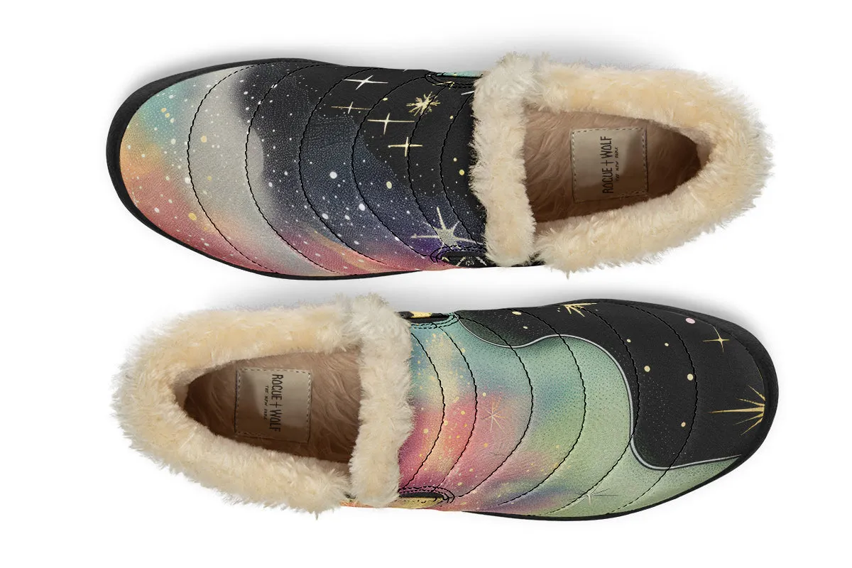 Starlit Wanderer Winter Sneakers - Warm & Easy Slip-On Shoes Lined with Vegan Wool with Anti-Slip Soles