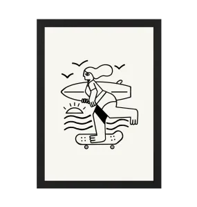 Surf Skate Art Print