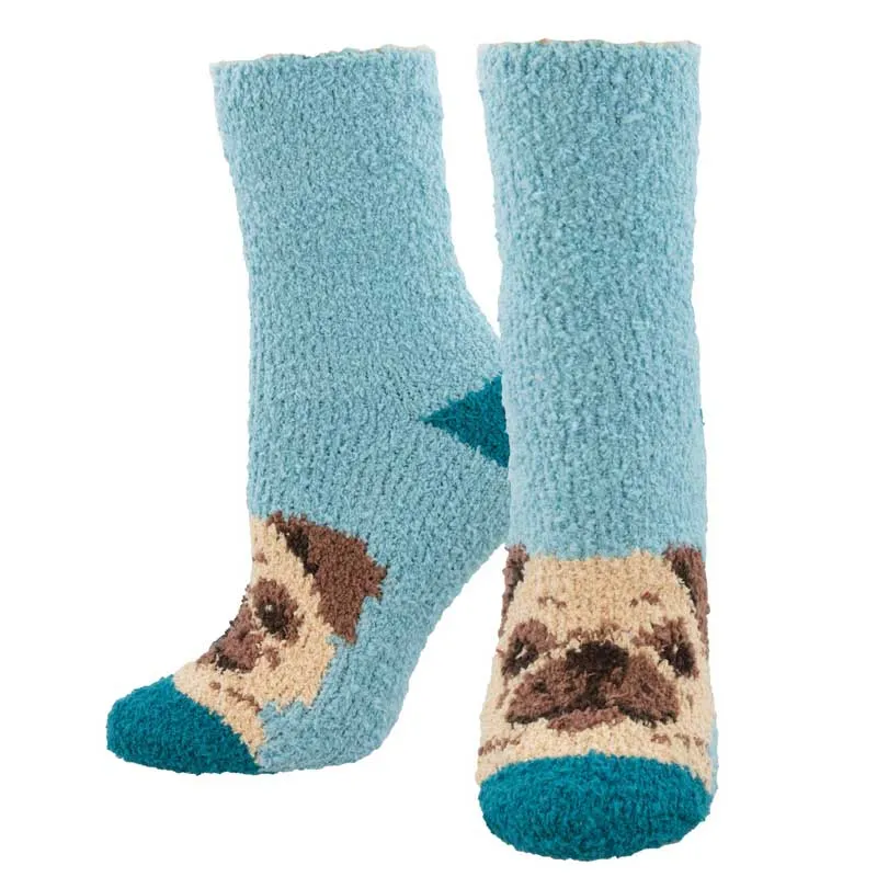 'Sweet Puppy Socks' Printed Plush Women's Socks