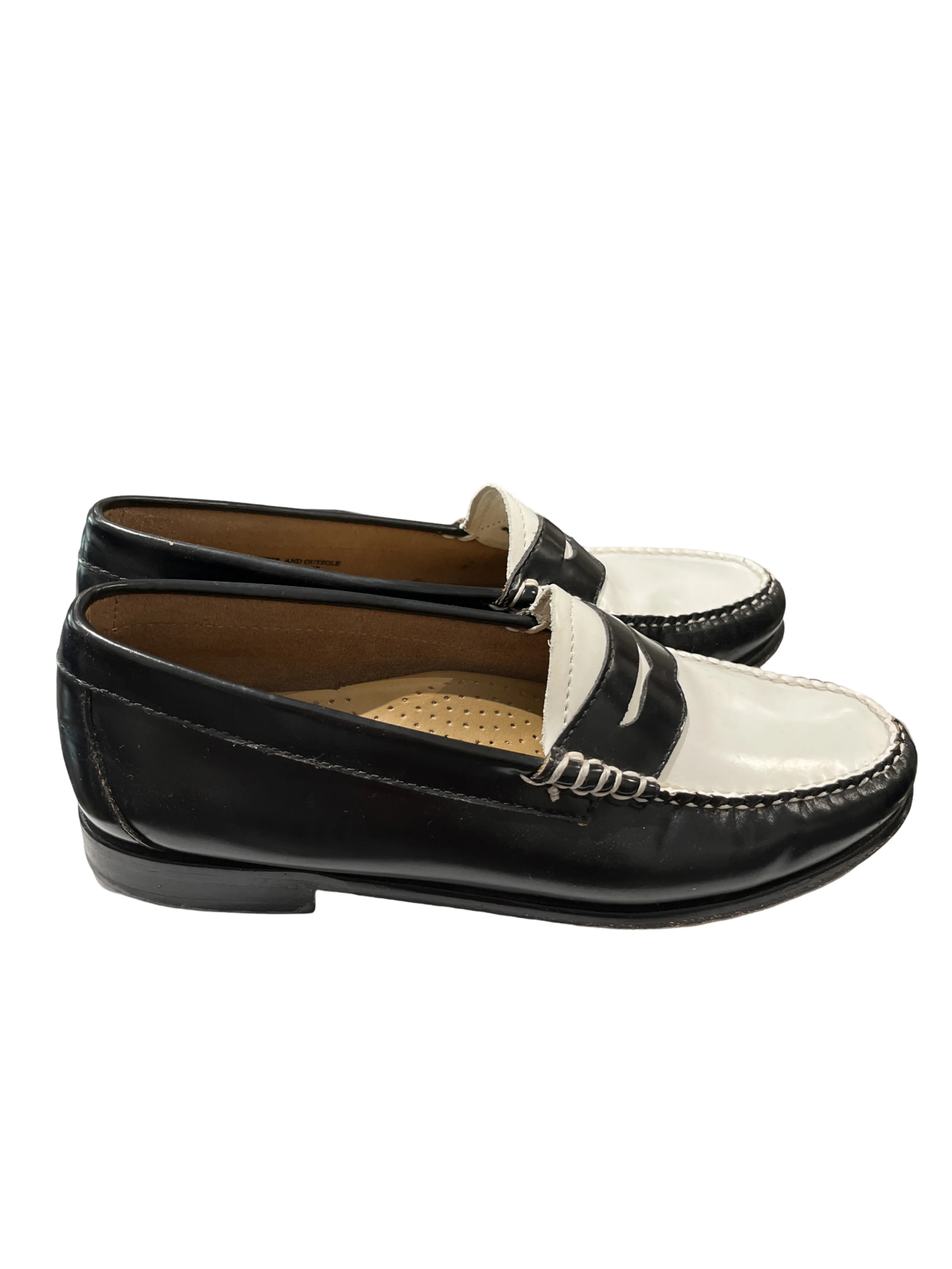 Weejuns Penny Black & White Leather Loafers /7M